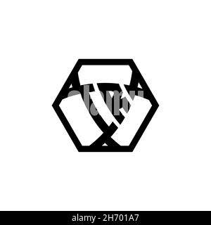 IR Monogram logo letter with triangle shield shape hexagonal rounded. Triangle monogram logo, shield monogram logo, triangle shield letter. Stock Vector