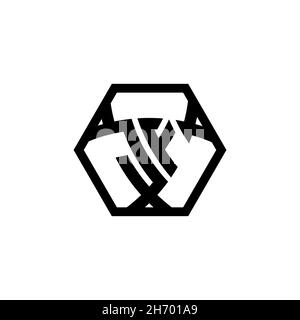 JF Monogram logo letter with triangle shield shape hexagonal rounded. Triangle monogram logo, shield monogram logo, triangle shield letter. Stock Vector