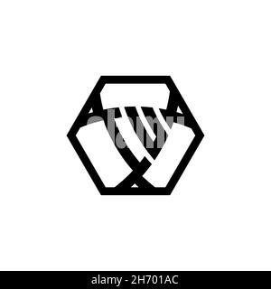 IU Monogram logo letter with triangle shield shape hexagonal rounded. Triangle monogram logo, shield monogram logo, triangle shield letter. Stock Vector