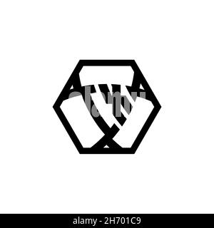 IX Monogram logo letter with triangle shield shape hexagonal rounded. Triangle monogram logo, shield monogram logo, triangle shield letter. Stock Vector