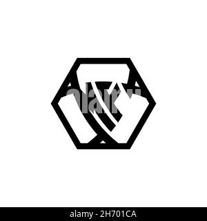 MF Monogram logo letter with triangle shield shape hexagonal rounded. Triangle monogram logo, shield monogram logo, triangle shield letter. Stock Vector