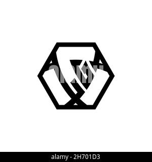 LG Monogram logo letter with triangle shield shape hexagonal rounded. Triangle monogram logo, shield monogram logo, triangle shield letter. Stock Vector