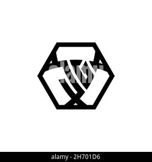 JG Monogram logo letter with triangle shield shape hexagonal rounded. Triangle monogram logo, shield monogram logo, triangle shield letter. Stock Vector