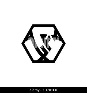 LF Monogram logo letter with triangle shield shape hexagonal rounded. Triangle monogram logo, shield monogram logo, triangle shield letter. Stock Vector
