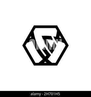 LC Monogram logo letter with triangle shield shape hexagonal rounded. Triangle monogram logo, shield monogram logo, triangle shield letter. Stock Vector