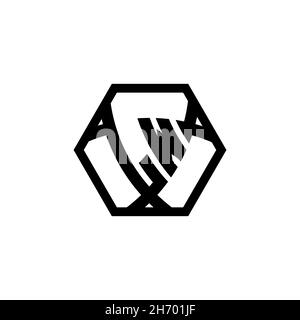 LW Monogram logo letter with triangle shield shape hexagonal rounded. Triangle monogram logo, shield monogram logo, triangle shield letter. Stock Vector