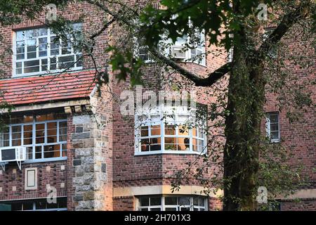 A GOOD PLACE: The Forest Hills Gardens affluent community features old European style architecture aesthetic to the eye and highly sought real estate. Stock Photo