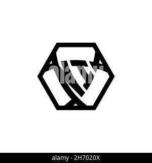 NI Monogram logo letter with triangle shield shape hexagonal rounded. Triangle monogram logo, shield monogram logo, triangle shield letter. Stock Vector