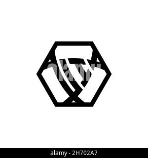 UI Monogram logo letter with triangle shield shape hexagonal rounded. Triangle monogram logo, shield monogram logo, triangle shield letter. Stock Vector