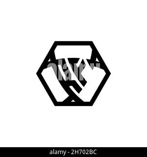 RF Monogram logo letter with triangle shield shape hexagonal rounded. Triangle monogram logo, shield monogram logo, triangle shield letter. Stock Vector