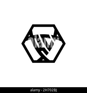 RC Monogram logo letter with triangle shield shape hexagonal rounded. Triangle monogram logo, shield monogram logo, triangle shield letter. Stock Vector