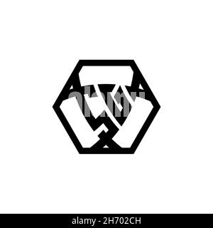 SG Monogram logo letter with triangle shield shape hexagonal rounded. Triangle monogram logo, shield monogram logo, triangle shield letter. Stock Vector