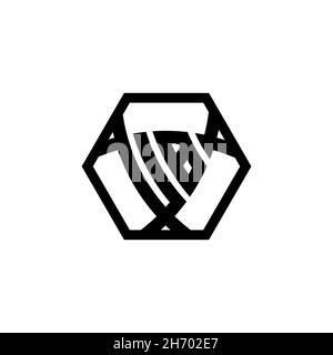 UB Monogram logo letter with triangle shield shape hexagonal rounded. Triangle monogram logo, shield monogram logo, triangle shield letter. Stock Vector