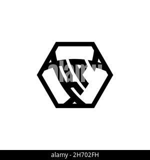 RP Monogram logo letter with triangle shield shape hexagonal rounded. Triangle monogram logo, shield monogram logo, triangle shield letter. Stock Vector