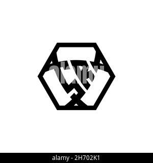 SR Monogram logo letter with triangle shield shape hexagonal rounded. Triangle monogram logo, shield monogram logo, triangle shield letter. Stock Vector