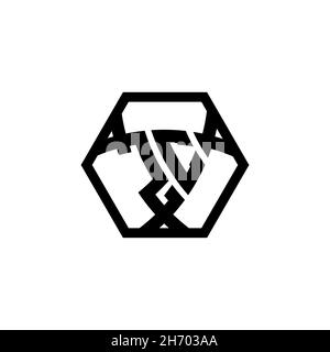ZC Monogram logo letter with triangle shield shape hexagonal rounded. Triangle monogram logo, shield monogram logo, triangle shield letter. Stock Vector