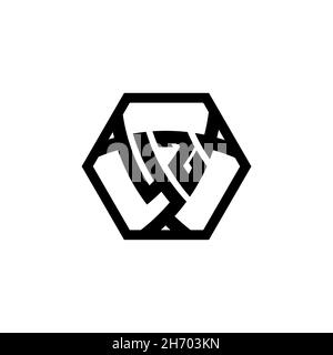 YZ Monogram logo letter with triangle shield shape hexagonal rounded. Triangle monogram logo, shield monogram logo, triangle shield letter. Stock Vector