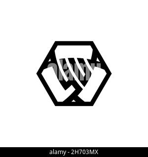 YU Monogram logo letter with triangle shield shape hexagonal rounded. Triangle monogram logo, shield monogram logo, triangle shield letter. Stock Vector