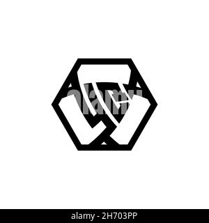 YQ Monogram logo letter with triangle shield shape hexagonal rounded. Triangle monogram logo, shield monogram logo, triangle shield letter. Stock Vector