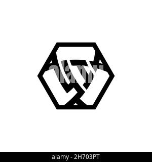 YI Monogram logo letter with triangle shield shape hexagonal rounded. Triangle monogram logo, shield monogram logo, triangle shield letter. Stock Vector