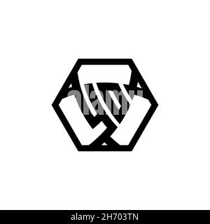 YO Monogram logo letter with triangle shield shape hexagonal rounded. Triangle monogram logo, shield monogram logo, triangle shield letter. Stock Vector