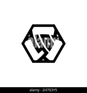 YB Monogram logo letter with triangle shield shape hexagonal rounded. Triangle monogram logo, shield monogram logo, triangle shield letter. Stock Vector