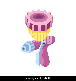 Spray gun Icon. Flat image isolated on white background Stock Vector