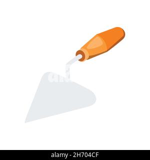 Isometric cement shovel isolation on a white background. Construction tools Vector illustration. Stock Vector