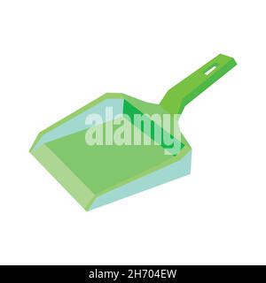 Hand turquoise dustpan icon. Cleaning service can be used Vector illustration, isolated on a white background. Flat cleaning items Stock Vector