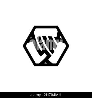 YW Monogram logo letter with triangle shield shape hexagonal rounded. Triangle monogram logo, shield monogram logo, triangle shield letter. Stock Vector