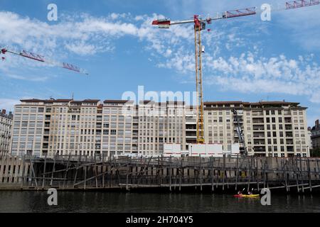 France, Lyon, August 2020. Illustration of the city of Lyon. Banks of the Saone.  Photograph by Martin Bertrand. France, Lyon, Aout 2020. Illustration Stock Photo