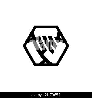PH Monogram logo letter with triangle shield shape hexagonal rounded. Triangle monogram logo, shield monogram logo, triangle shield letter. Stock Vector