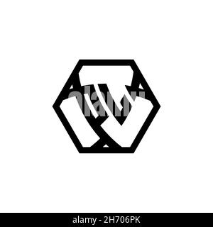 PL Monogram logo letter with triangle shield shape hexagonal rounded. Triangle monogram logo, shield monogram logo, triangle shield letter. Stock Vector