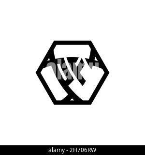 PF Monogram logo letter with triangle shield shape hexagonal rounded. Triangle monogram logo, shield monogram logo, triangle shield letter. Stock Vector