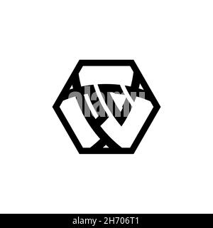PC Monogram logo letter with triangle shield shape hexagonal rounded. Triangle monogram logo, shield monogram logo, triangle shield letter. Stock Vector