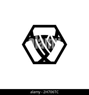 OG Monogram logo letter with triangle shield shape hexagonal rounded. Triangle monogram logo, shield monogram logo, triangle shield letter. Stock Vector