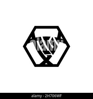 QG Monogram logo letter with triangle shield shape hexagonal rounded. Triangle monogram logo, shield monogram logo, triangle shield letter. Stock Vector