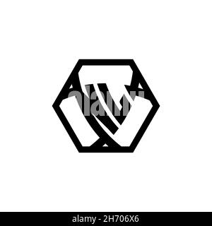 NL Monogram logo letter with triangle shield shape hexagonal rounded. Triangle monogram logo, shield monogram logo, triangle shield letter. Stock Vector