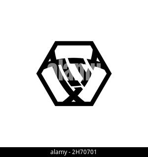 QI Monogram logo letter with triangle shield shape hexagonal rounded. Triangle monogram logo, shield monogram logo, triangle shield letter. Stock Vector
