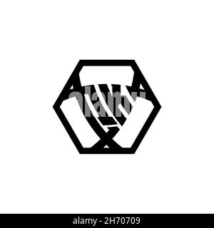QK Monogram logo letter with triangle shield shape hexagonal rounded. Triangle monogram logo, shield monogram logo, triangle shield letter. Stock Vector
