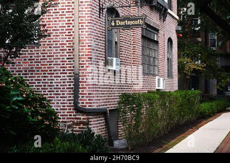 A GOOD PLACE: The Forest Hills Gardens affluent community features old European style architecture aesthetic to the eye and highly sought real estate. Stock Photo