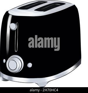 Toaster from multicolored paints. Splash of watercolor, colored drawing, realistic. Vector illustration of paints Stock Vector