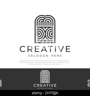 Premium unique window logo. nice window icon design for real estate business.templates,symbols,illustrations,business logos Stock Vector