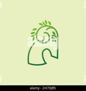 vector design. logo created from combination Ram and fresh leaf logo. Stock Vector