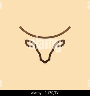 vector design. logo created from head bull with line art style logo. Stock Vector