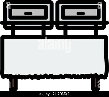 Icon Of Chafing Dish. Editable Bold Outline With Color Fill Design. Vector Illustration. Stock Vector