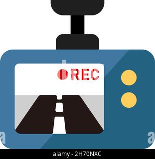 Car drive video recorder vector icon illustration Stock Vector