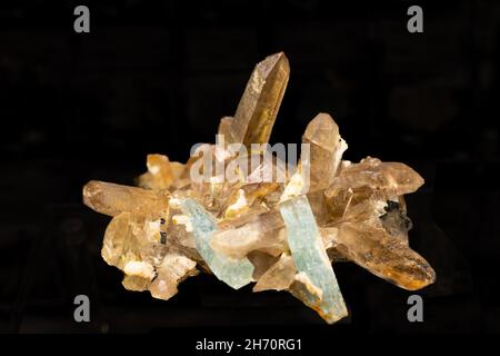 aquamarine and smoky quartz Stock Photo