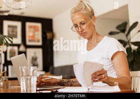 Woman working from home Stock Photo
