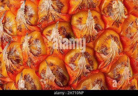 Abstract background texture ripe mini pineapple close up Stock Photo